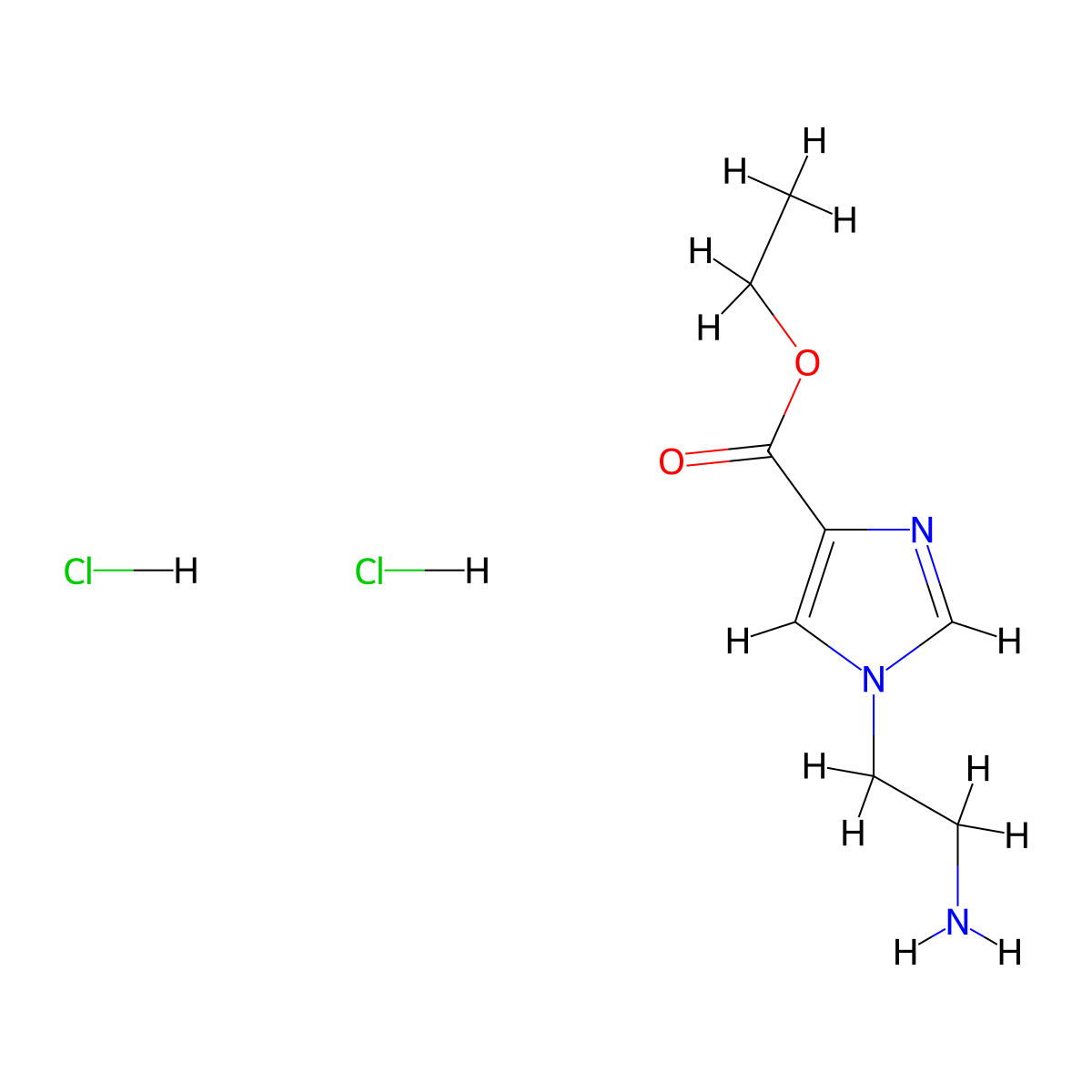 ethyl 1-(2-aminoethyl)-1H-imidazole-4-carboxylate dihydrochloride molecular structure, CAS 1787868-42-1