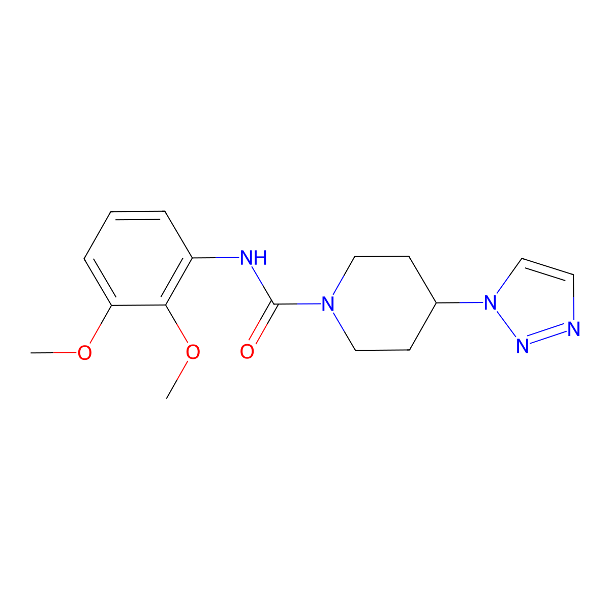 N-(2,3-dimethoxyphenyl)-4-(1H-1,2,3-triazol-1-yl)piperidine-1-carboxamide molecular structure, CAS 1787878-42-5