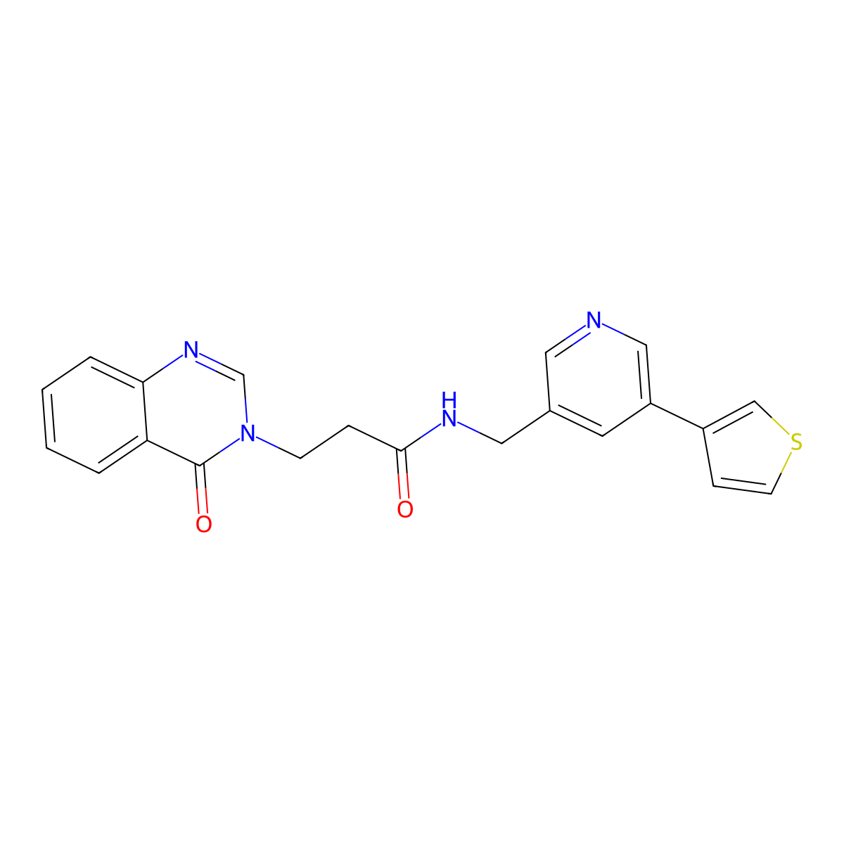 3-(4-oxoquinazolin-3(4H)-yl)-N-((5-(thiophen-3-yl)pyridin-3-yl)methyl)propanamide molecular structure, CAS 1787879-18-8