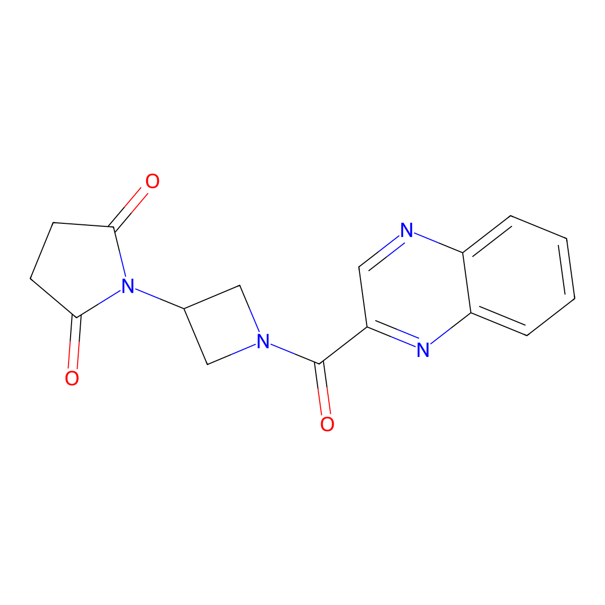 1-[1-(Quinoxaline-2-carbonyl)azetidin-3-yl]pyrrolidine-2,5-dione molecular structure, CAS 1787879-61-1
