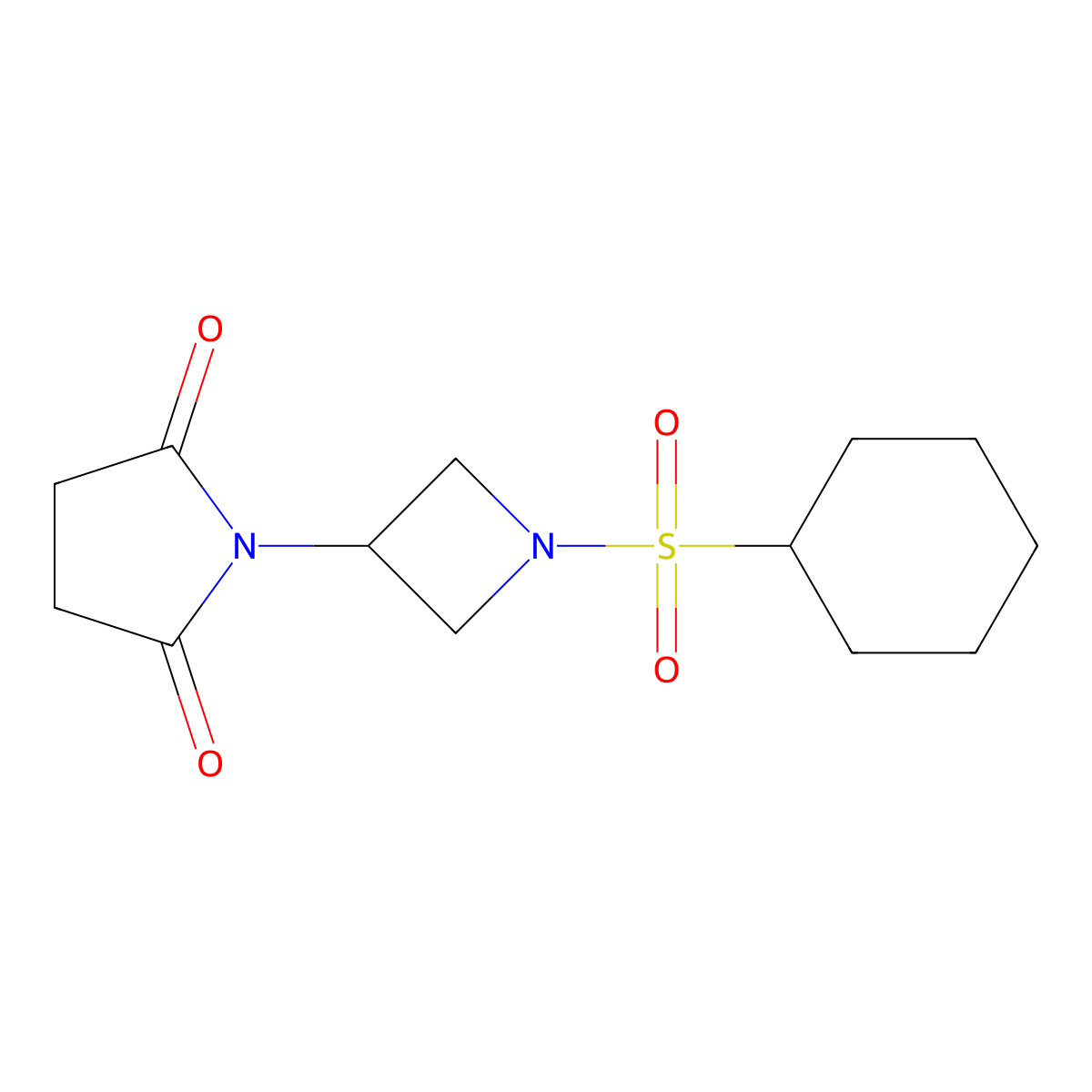 1-(1-(Cyclohexylsulfonyl)azetidin-3-yl)pyrrolidine-2,5-dione molecular structure, CAS 1787879-64-4