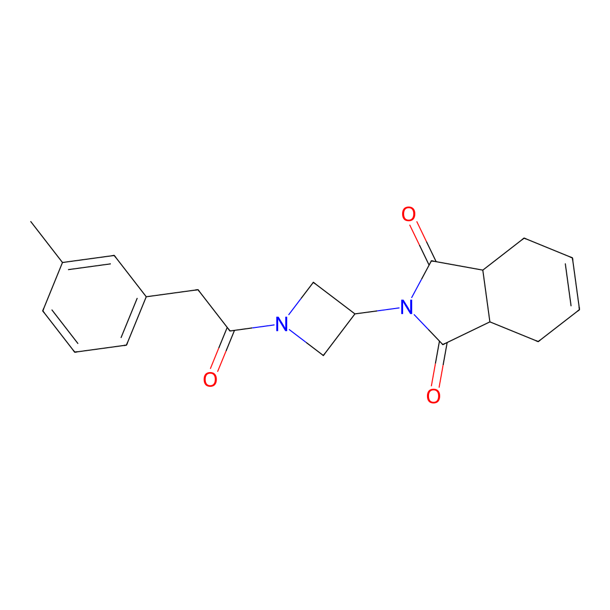 2-(1-(2-(m-tolyl)acetyl)azetidin-3-yl)-3a,4,7,7a-tetrahydro-1H-isoindole-1,3(2H)-dione molecular structure, CAS 1787879-73-5