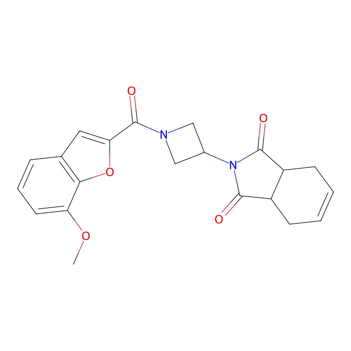 2-(1-(7-methoxybenzofuran-2-carbonyl)azetidin-3-yl)-3a,4,7,7a-tetrahydro-1H-isoindole-1,3(2H)-dione molecular structure, CAS 1787879-76-8