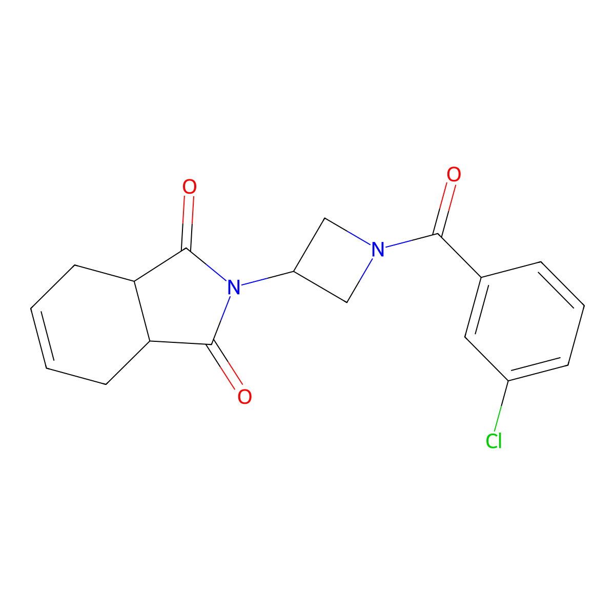 2-(1-(3-chlorobenzoyl)azetidin-3-yl)-3a,4,7,7a-tetrahydro-1H-isoindole-1,3(2H)-dione molecular structure, CAS 1787879-78-0
