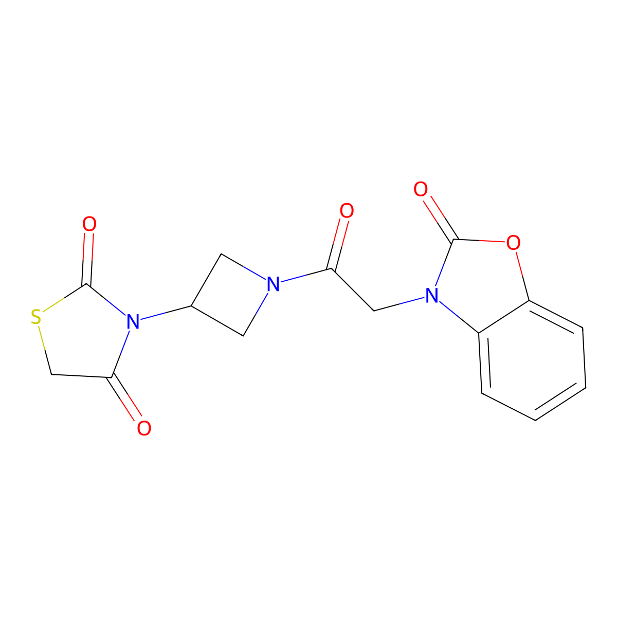 3-(1-(2-(2-oxobenzo[d]oxazol-3(2H)-yl)acetyl)azetidin-3-yl)thiazolidine-2,4-dione molecular structure, CAS 1787879-85-9