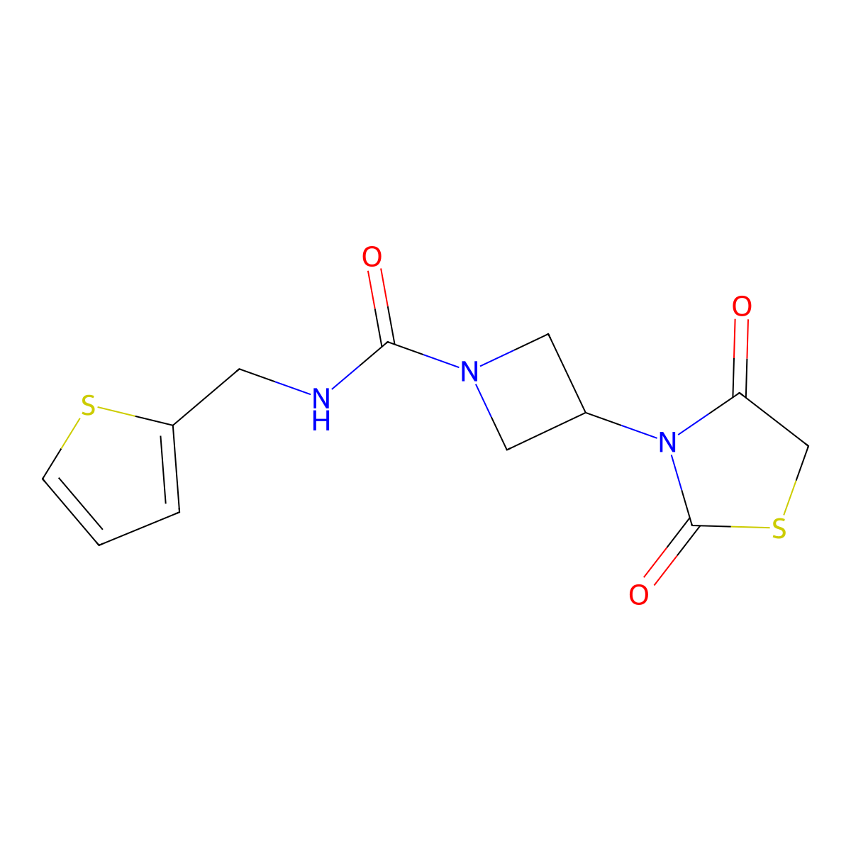 3-(2,4-dioxothiazolidin-3-yl)-N-(thiophen-2-ylmethyl)azetidine-1-carboxamide molecular structure, CAS 1787879-88-2