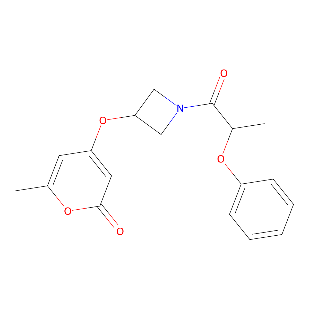 6-methyl-4-{[1-(2-phenoxypropanoyl)azetidin-3-yl]oxy}-2H-pyran-2-one molecular structure, CAS 1787879-98-4