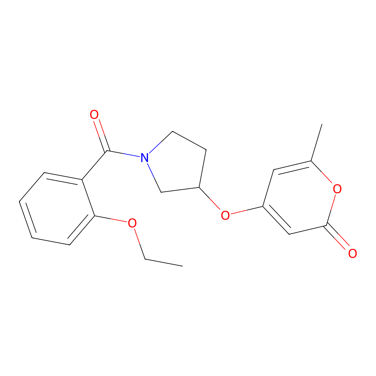 4-{[1-(2-ethoxybenzoyl)pyrrolidin-3-yl]oxy}-6-methyl-2H-pyran-2-one molecular structure, CAS 1787880-36-7
