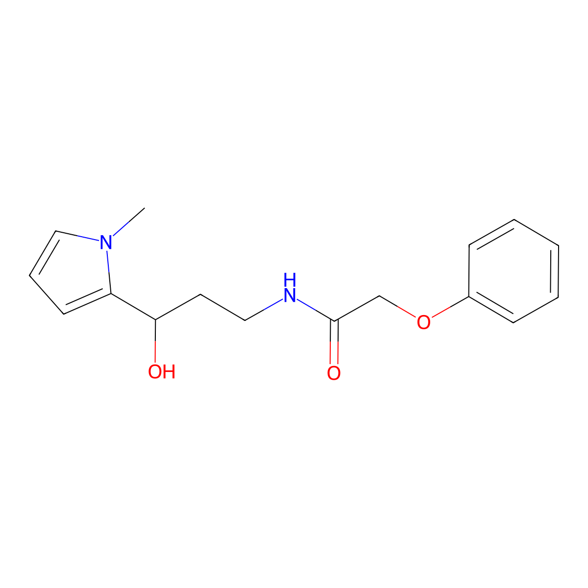 N-[3-hydroxy-3-(1-methyl-1H-pyrrol-2-yl)propyl]-2-phenoxyacetamide molecular structure, CAS 1787880-50-5
