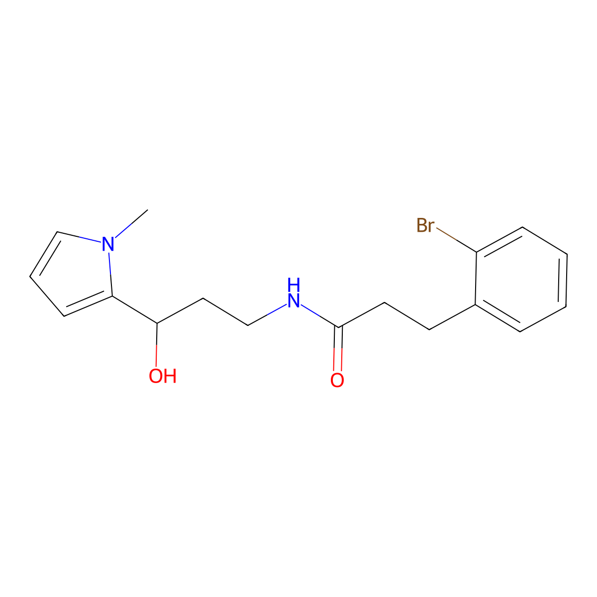 3-(2-bromophenyl)-N-[3-hydroxy-3-(1-methyl-1H-pyrrol-2-yl)propyl]propanamide molecular structure, CAS 1787880-64-1