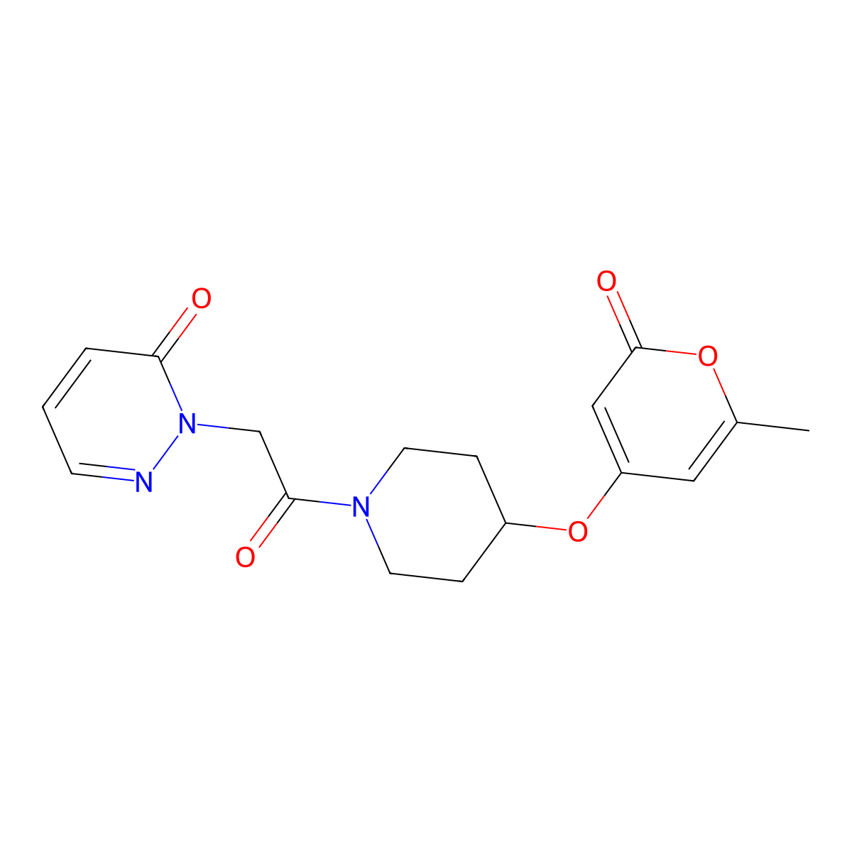2-(2-(4-((6-methyl-2-oxo-2H-pyran-4-yl)oxy)piperidin-1-yl)-2-oxoethyl)pyridazin-3(2H)-one molecular structure, CAS 1787880-89-0