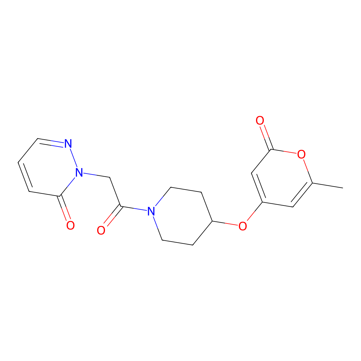 2-(2-(4-((6-methyl-2-oxo-2H-pyran-4-yl)oxy)piperidin-1-yl)-2-oxoethyl)pyridazin-3(2H)-one molecular structure, CAS 1787880-89-0