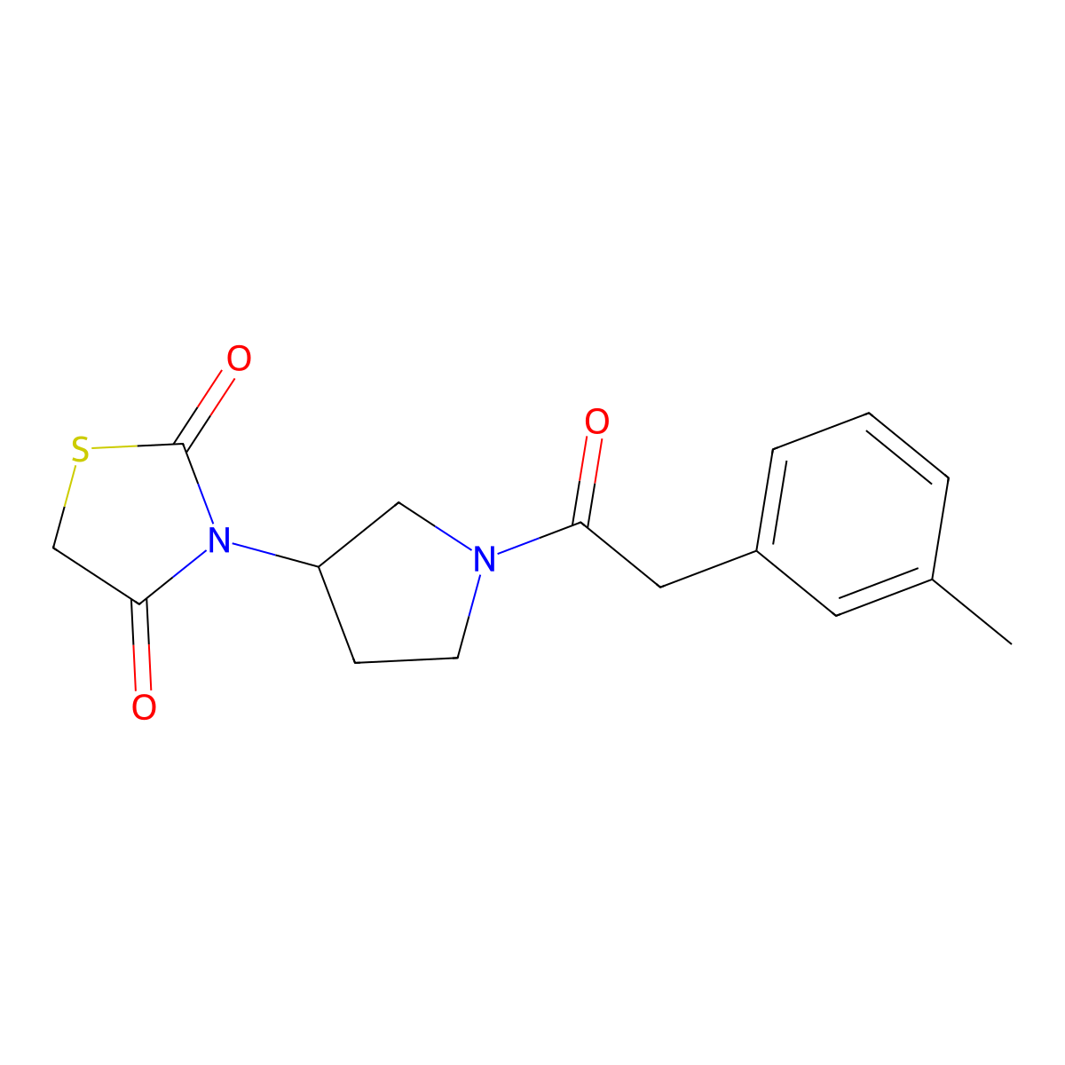 3-(1-(2-(m-Tolyl)acetyl)pyrrolidin-3-yl)thiazolidine-2,4-dione molecular structure, CAS 1787881-25-7