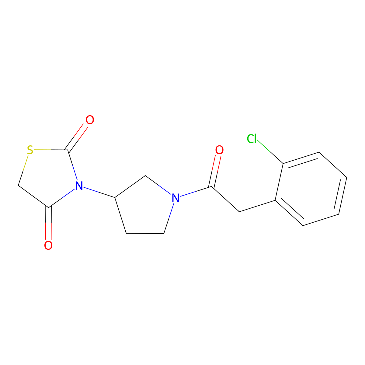 3-(1-(2-(2-Chlorophenyl)acetyl)pyrrolidin-3-yl)thiazolidine-2,4-dione molecular structure, CAS 1787881-35-9
