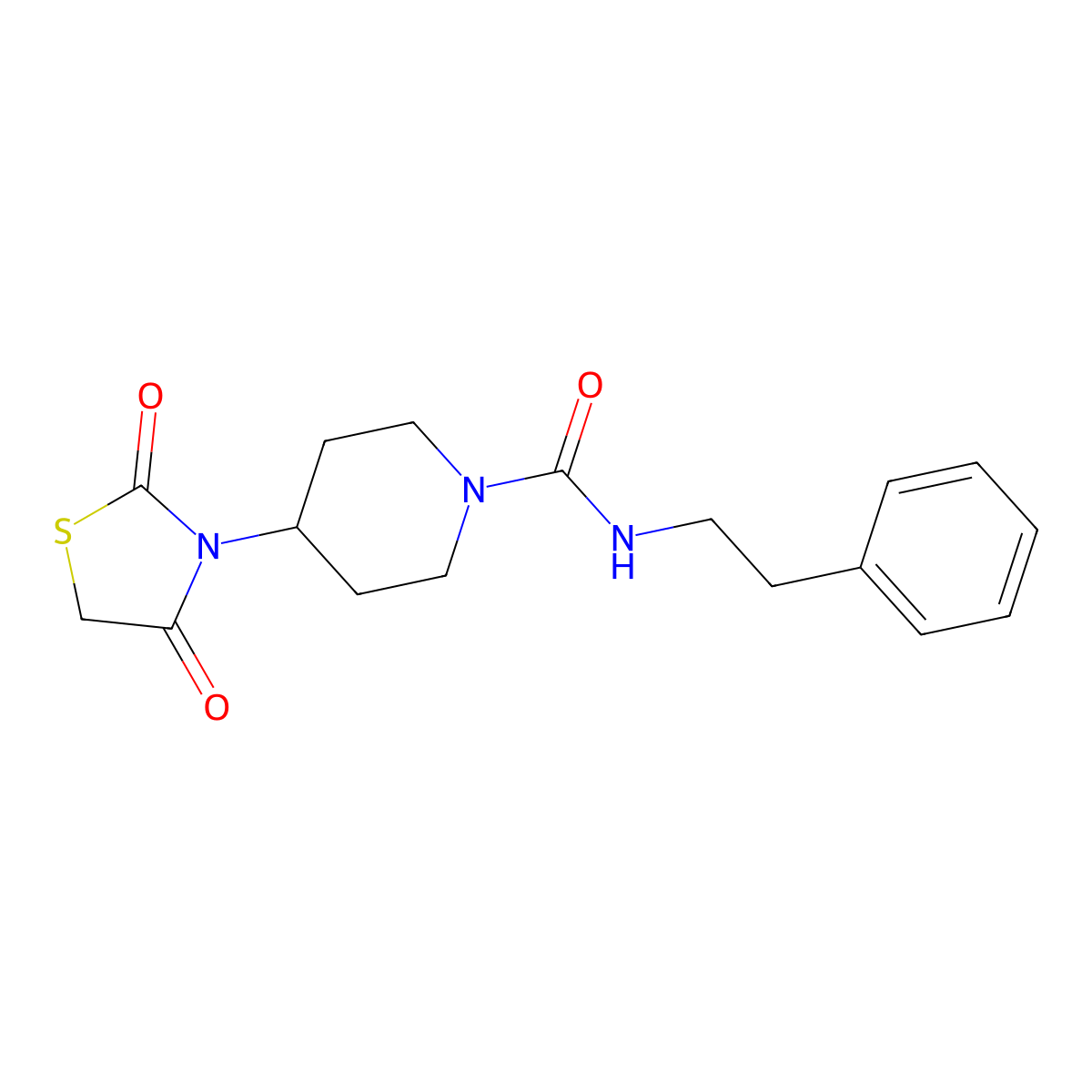 4-(2,4-dioxothiazolidin-3-yl)-N-phenethylpiperidine-1-carboxamide molecular structure, CAS 1787881-88-2