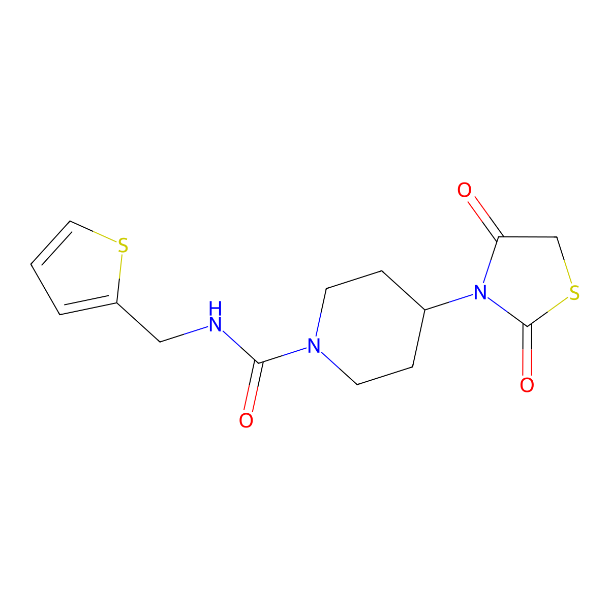 4-(2,4-dioxothiazolidin-3-yl)-N-(thiophen-2-ylmethyl)piperidine-1-carboxamide molecular structure, CAS 1787881-93-9