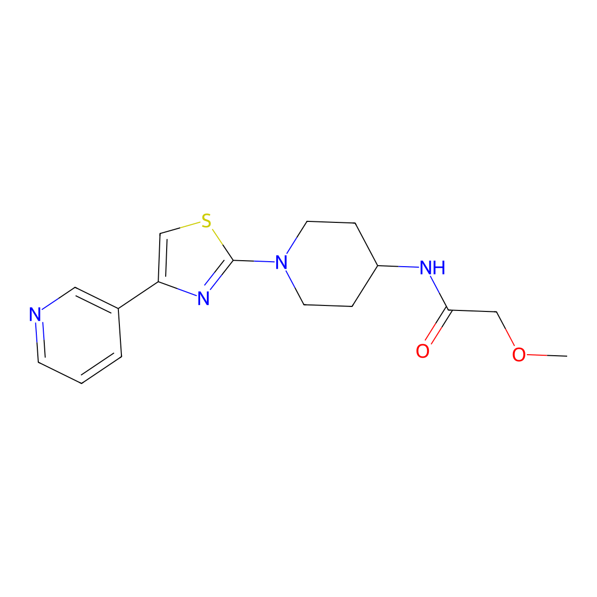 2-methoxy-N-(1-(4-(pyridin-3-yl)thiazol-2-yl)piperidin-4-yl)acetamide molecular structure, CAS 1787882-10-3