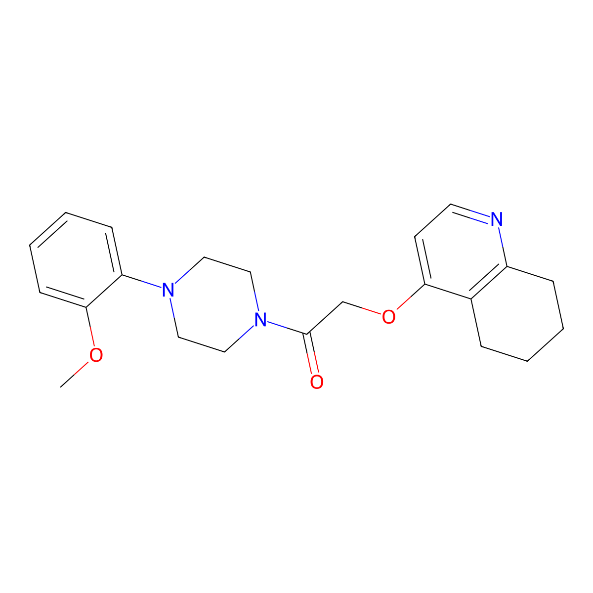 1-(4-(2-Methoxyphenyl)piperazin-1-yl)-2-((5,6,7,8-tetrahydroquinolin-4-yl)oxy)ethanone molecular structure, CAS 1787883-16-2