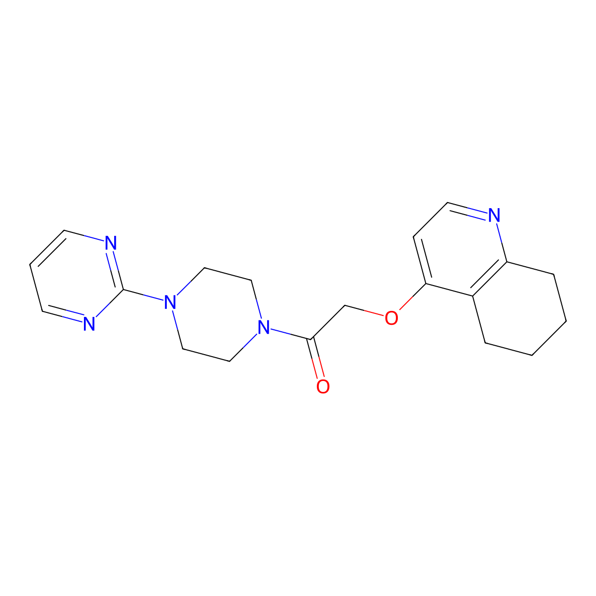1-(4-(Pyrimidin-2-yl)piperazin-1-yl)-2-((5,6,7,8-tetrahydroquinolin-4-yl)oxy)ethanone molecular structure, CAS 1787883-38-8