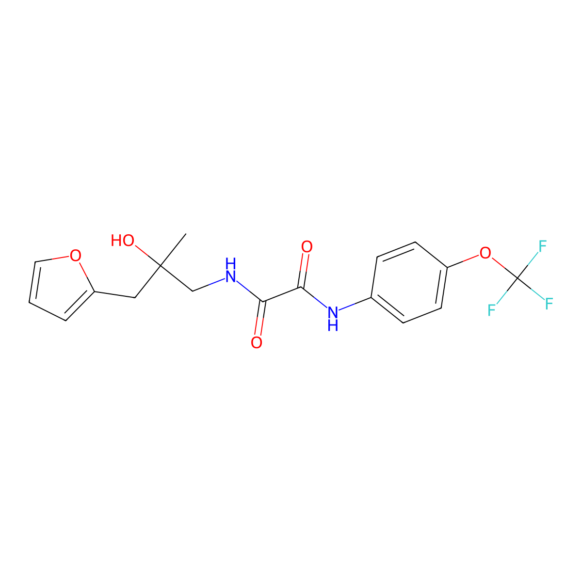 N1-(3-(furan-2-yl)-2-hydroxy-2-methylpropyl)-N2-(4-(trifluoromethoxy)phenyl)oxalamide molecular structure, CAS 1787903-05-2