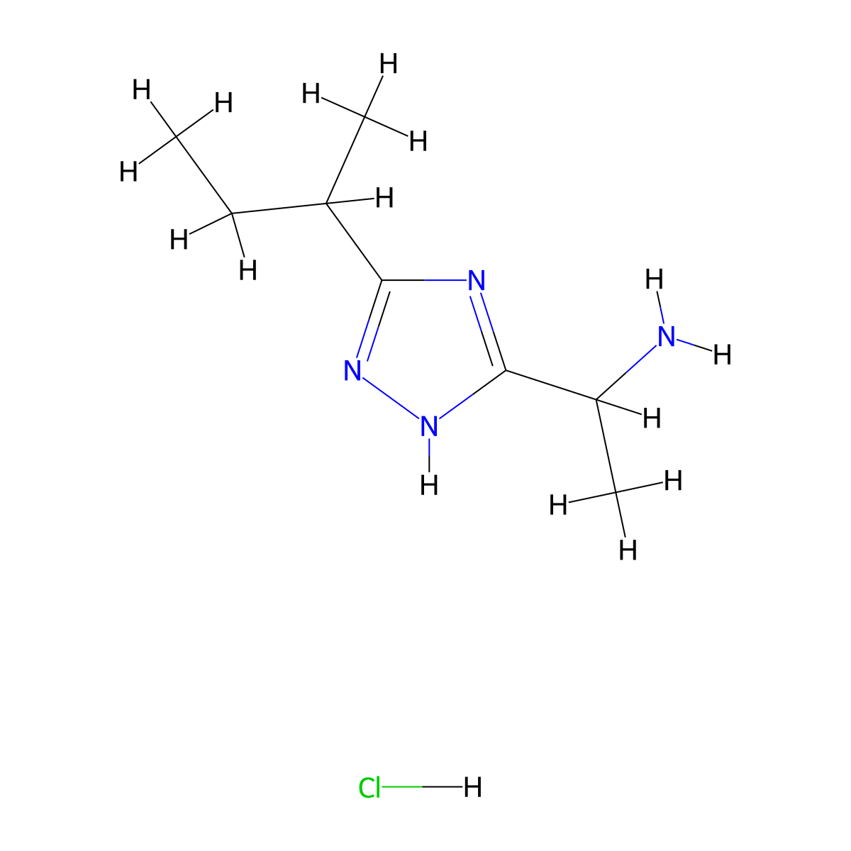 1-[5-(butan-2-yl)-1H-1,2,4-triazol-3-yl]ethan-1-amine hydrochloride molecular structure, CAS 1787904-43-1