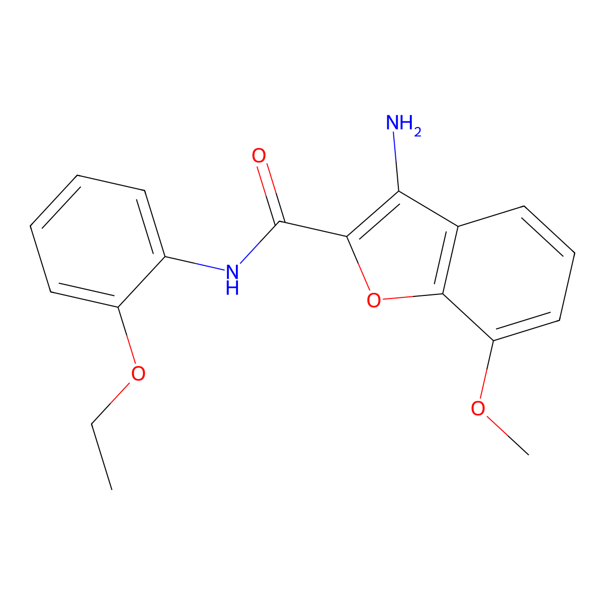 3-amino-N-(2-ethoxyphenyl)-7-methoxybenzofuran-2-carboxamide molecular structure, CAS 1787905-36-5