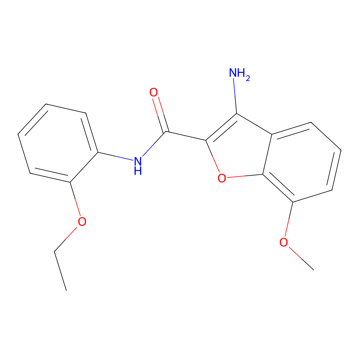 3-amino-N-(2-ethoxyphenyl)-7-methoxybenzofuran-2-carboxamide molecular structure, CAS 1787905-36-5