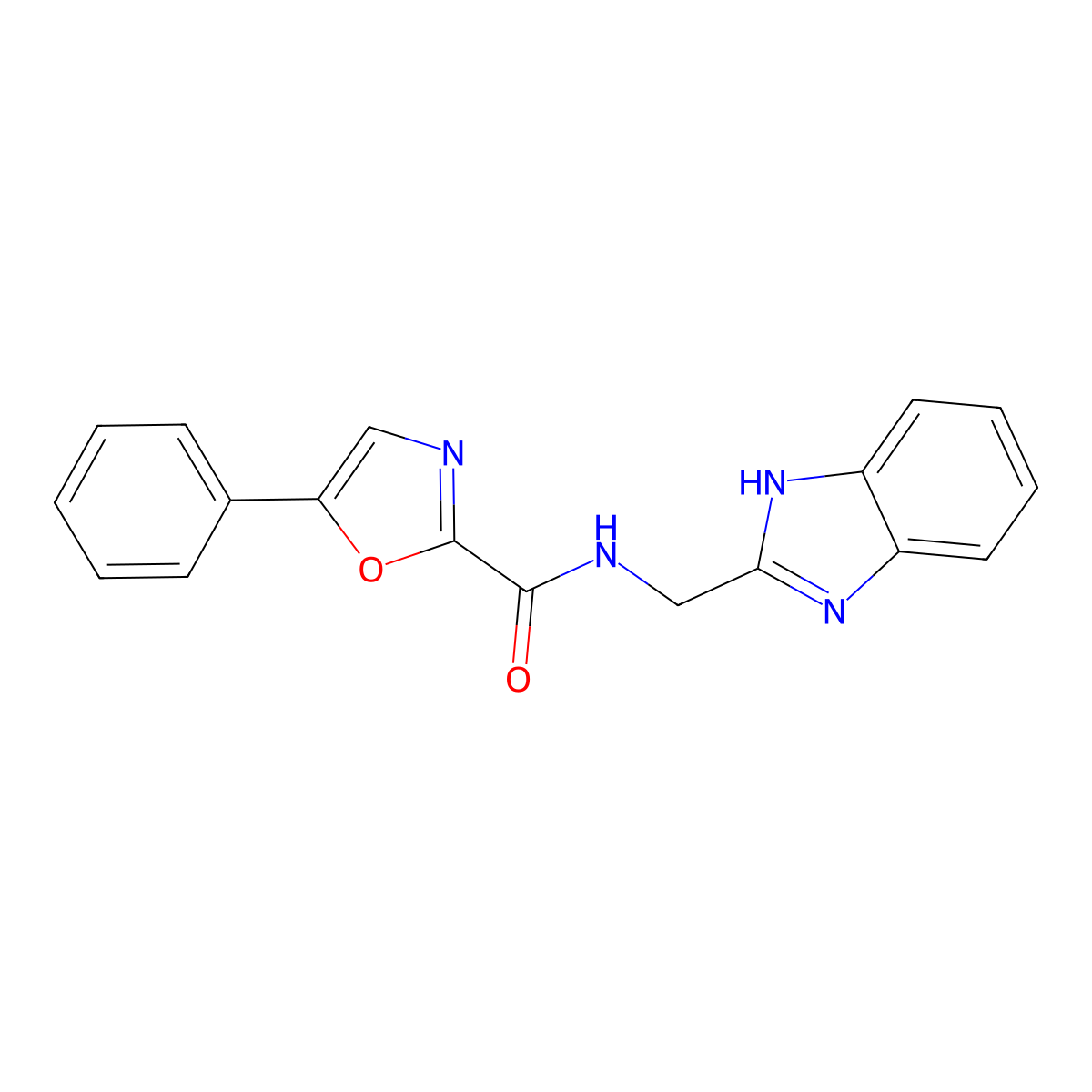 N-((1H-benzo[d]imidazol-2-yl)methyl)-5-phenyloxazole-2-carboxamide molecular structure, CAS 1787905-54-7