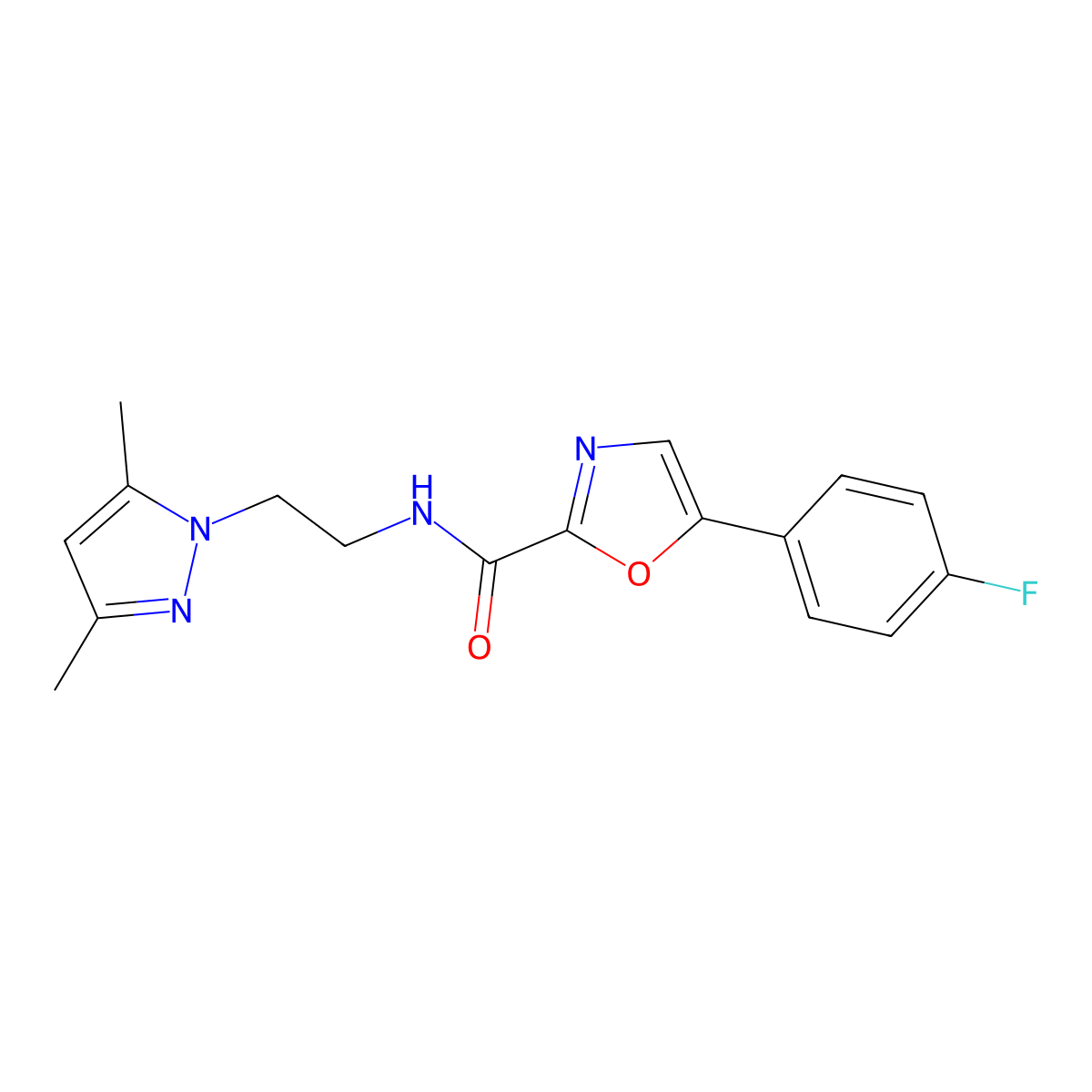 N-(2-(3,5-dimethyl-1H-pyrazol-1-yl)ethyl)-5-(4-fluorophenyl)oxazole-2-carboxamide molecular structure, CAS 1787905-60-5