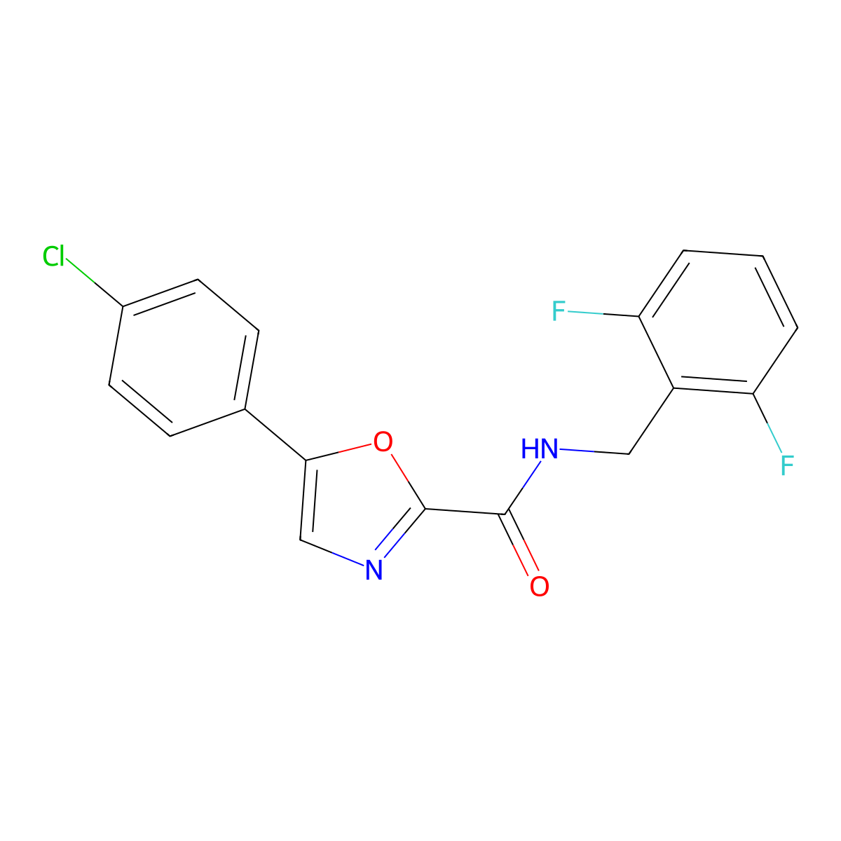 5-(4-chlorophenyl)-N-(2,6-difluorobenzyl)oxazole-2-carboxamide molecular structure, CAS 1787905-65-0