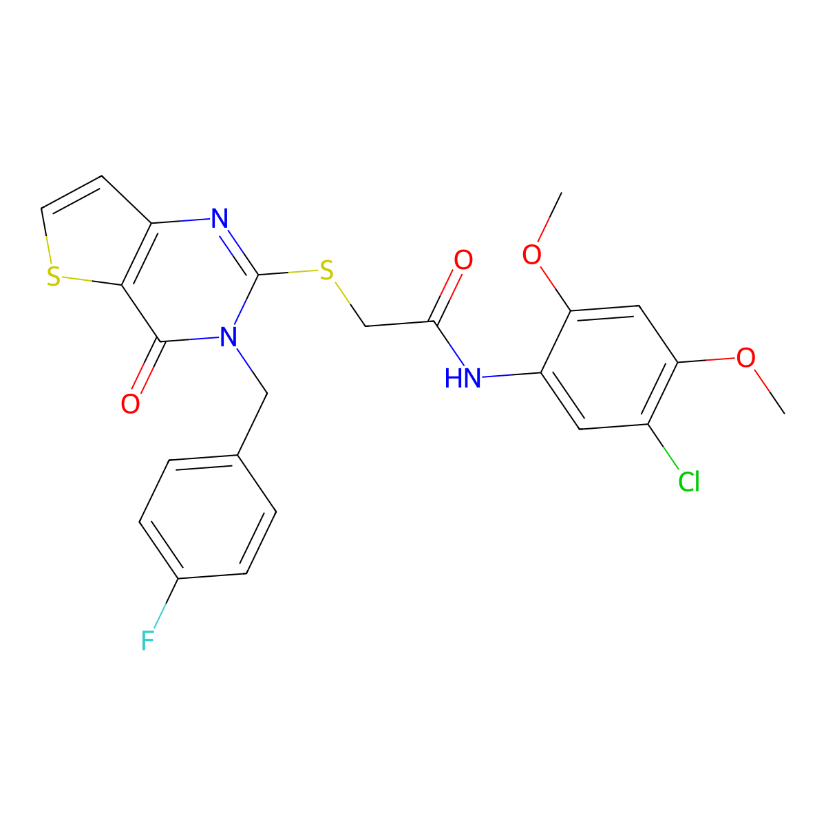 N-(5-chloro-2,4-dimethoxyphenyl)-2-((3-(4-fluorobenzyl)-4-oxo-3,4-dihydrothieno[3,2-d]pyrimidin-2-yl)thio)acetamide molecular structure, CAS 1787905-82-1