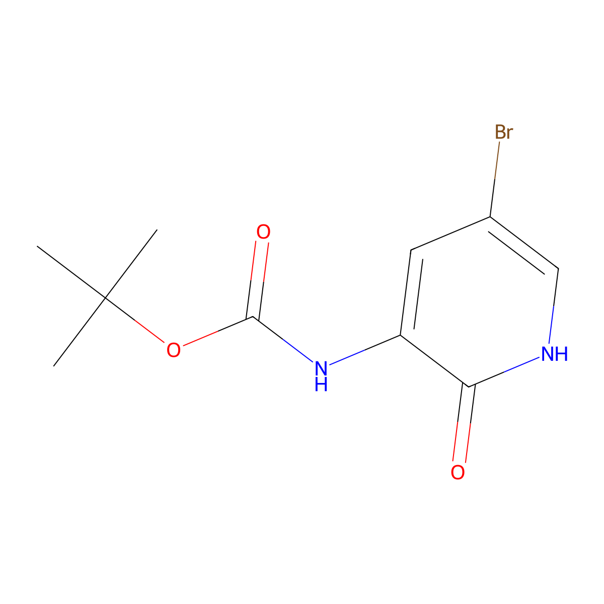 tert-Butyl N-(5-bromo-2-oxo-1,2-dihydropyridin-3-yl)carbamate molecular structure, CAS 1787911-15-2