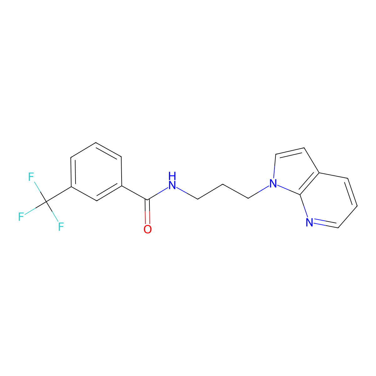 N-(3-{1H-pyrrolo[2,3-b]pyridin-1-yl}propyl)-3-(trifluoromethyl)benzamide molecular structure, CAS 1787914-14-0
