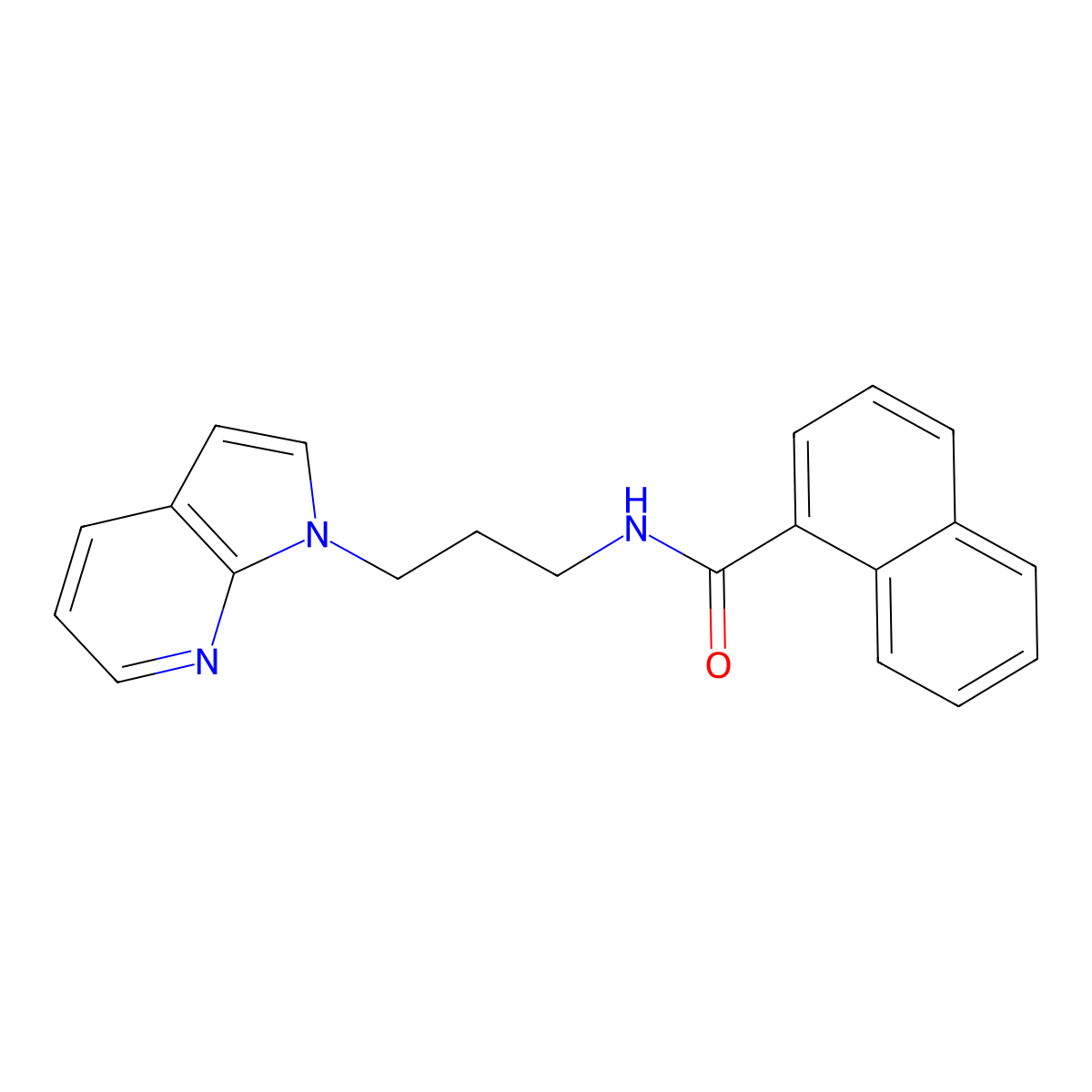N-(3-(1H-pyrrolo[2,3-b]pyridin-1-yl)propyl)-1-naphthamide molecular structure, CAS 1787914-26-4