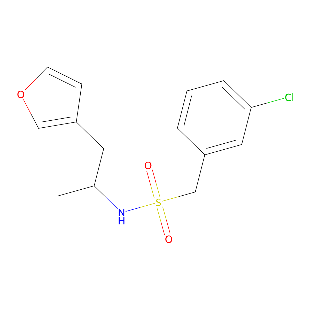 1-(3-chlorophenyl)-N-[1-(furan-3-yl)propan-2-yl]methanesulfonamide molecular structure, CAS 1787914-81-1
