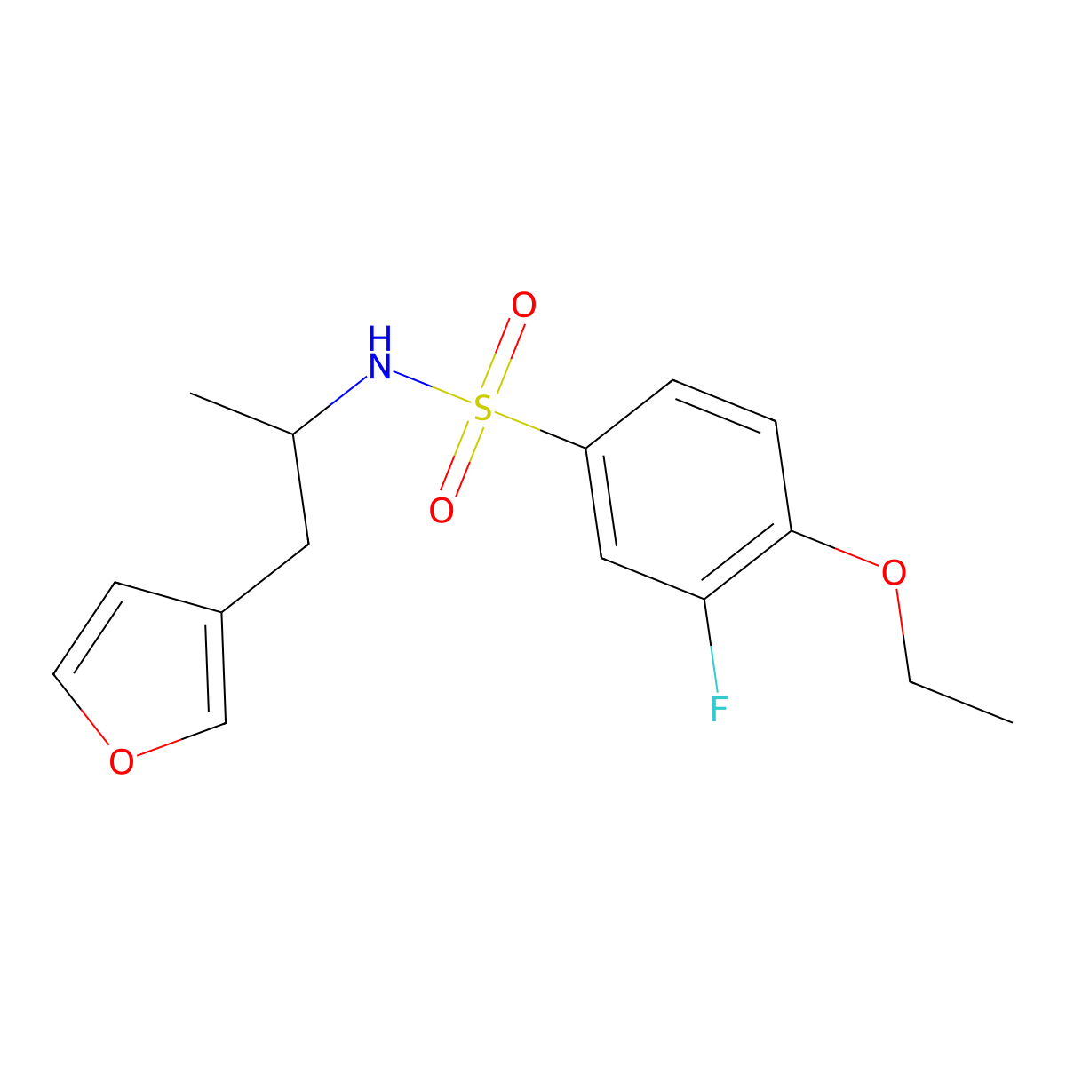4-ethoxy-3-fluoro-N-(1-(furan-3-yl)propan-2-yl)benzenesulfonamide molecular structure, CAS 1787914-84-4