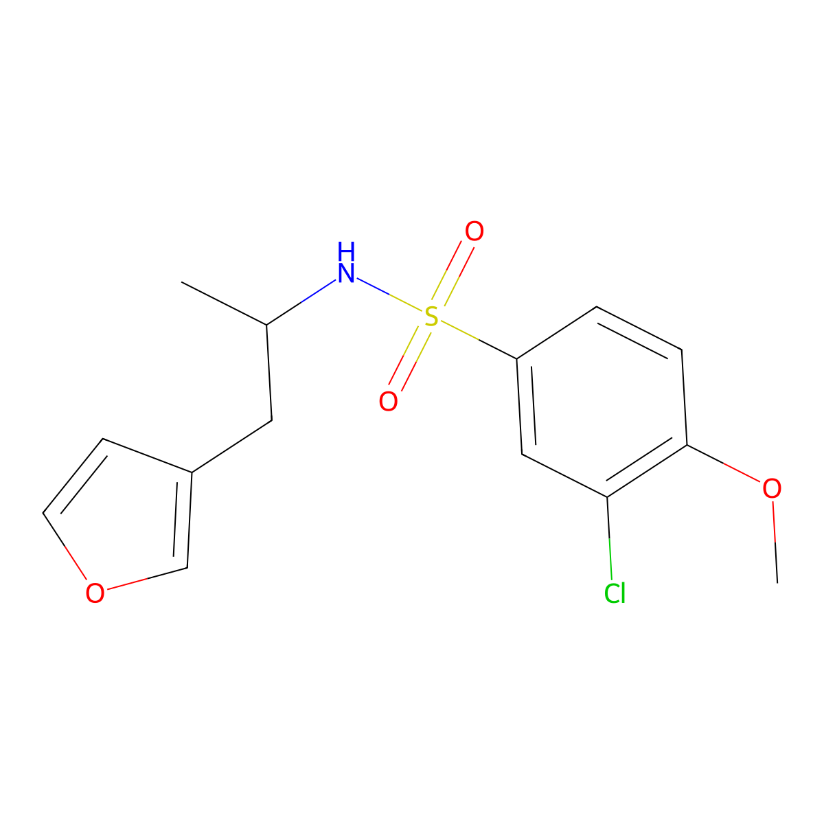 3-chloro-N-(1-(furan-3-yl)propan-2-yl)-4-methoxybenzenesulfonamide molecular structure, CAS 1787914-90-2