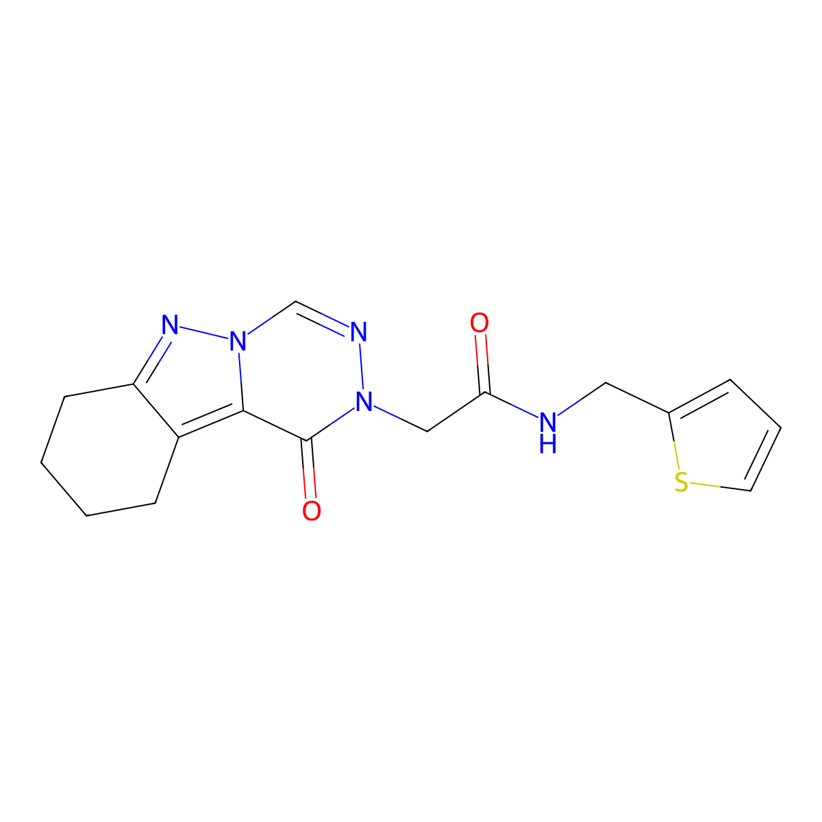2-(1-oxo-7,8,9,10-tetrahydro-[1,2,4]triazino[4,5-b]indazol-2(1H)-yl)-N-(thiophen-2-ylmethyl)acetamide molecular structure, CAS 1787916-21-5