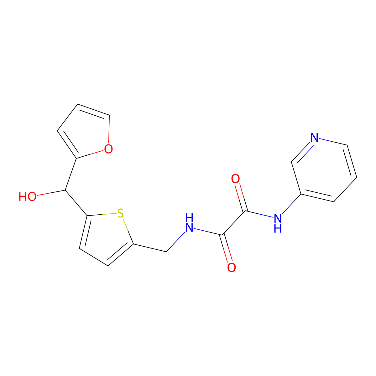 N1-((5-(furan-2-yl(hydroxy)methyl)thiophen-2-yl)methyl)-N2-(pyridin-3-yl)oxalamide molecular structure, CAS 1787916-46-4