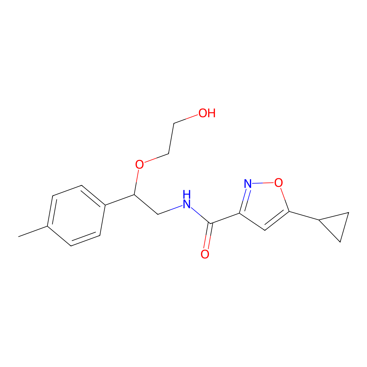 5-cyclopropyl-N-(2-(2-hydroxyethoxy)-2-(p-tolyl)ethyl)isoxazole-3-carboxamide molecular structure, CAS 1787916-69-1