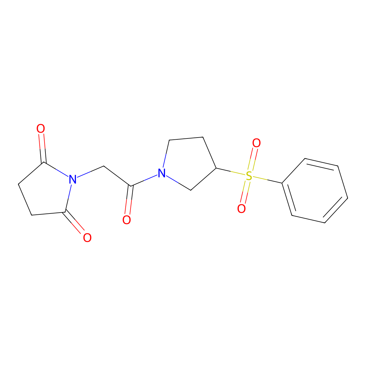 1-(2-Oxo-2-(3-(phenylsulfonyl)pyrrolidin-1-yl)ethyl)pyrrolidine-2,5-dione molecular structure, CAS 1787917-03-6