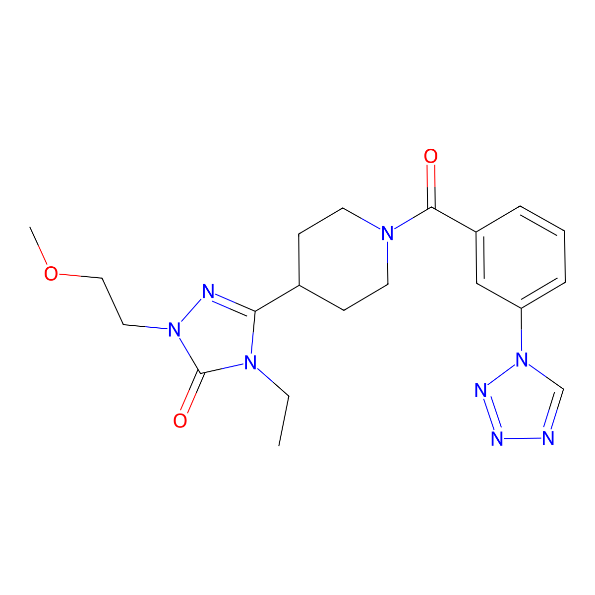 3-(1-(3-(1H-tetrazol-1-yl)benzoyl)piperidin-4-yl)-4-ethyl-1-(2-methoxyethyl)-1H-1,2,4-triazol-5(4H)-one molecular structure, CAS 1787917-22-9
