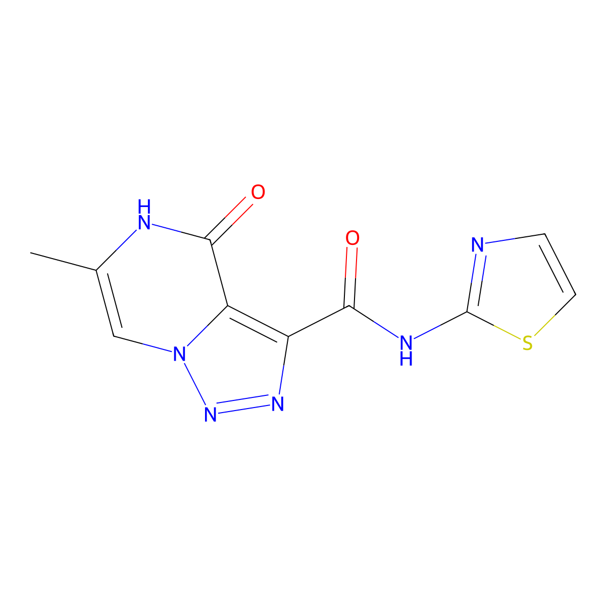 6-methyl-4-oxo-N-1,3-thiazol-2-yl-4,5-dihydro[1,2,3]triazolo[1,5-a]pyrazine-3-carboxamide molecular structure, CAS 1787917-65-0
