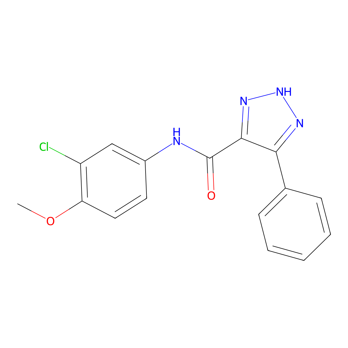 N-(3-chloro-4-methoxyphenyl)-4-phenyl-1H-1,2,3-triazole-5-carboxamide molecular structure, CAS 1787917-98-9
