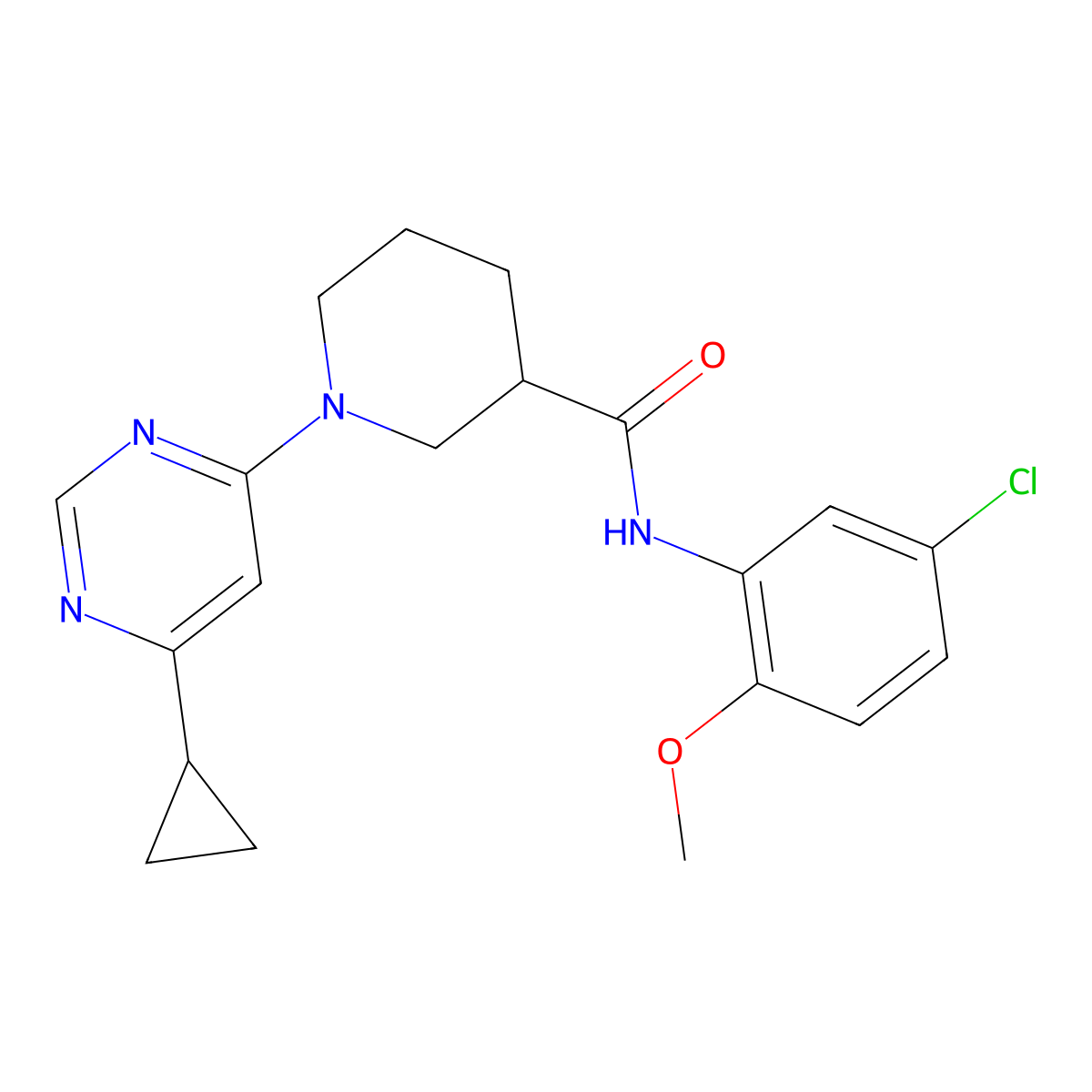 N-(5-chloro-2-methoxyphenyl)-1-(6-cyclopropylpyrimidin-4-yl)piperidine-3-carboxamide molecular structure, CAS 1787918-23-3