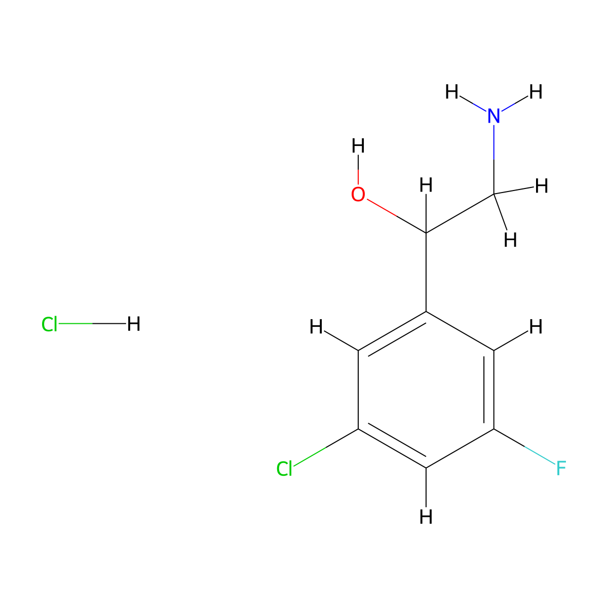 2-Amino-1-(3-chloro-5-fluorophenyl)ethan-1-ol hydrochloride molecular structure, CAS 1787928-74-8