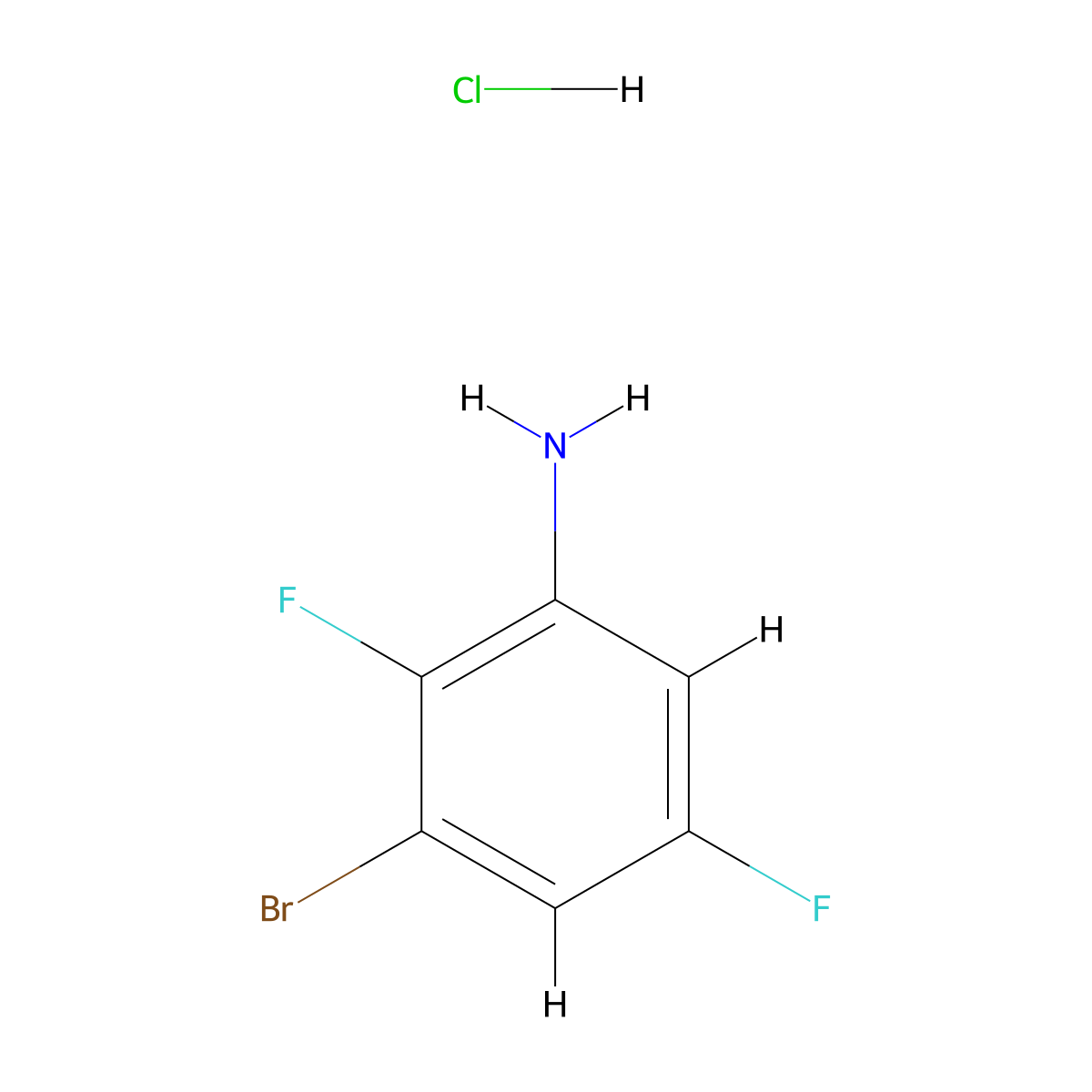 3-Bromo-2,5-difluoroaniline hydrochloride molecular structure, CAS 1787929-07-0