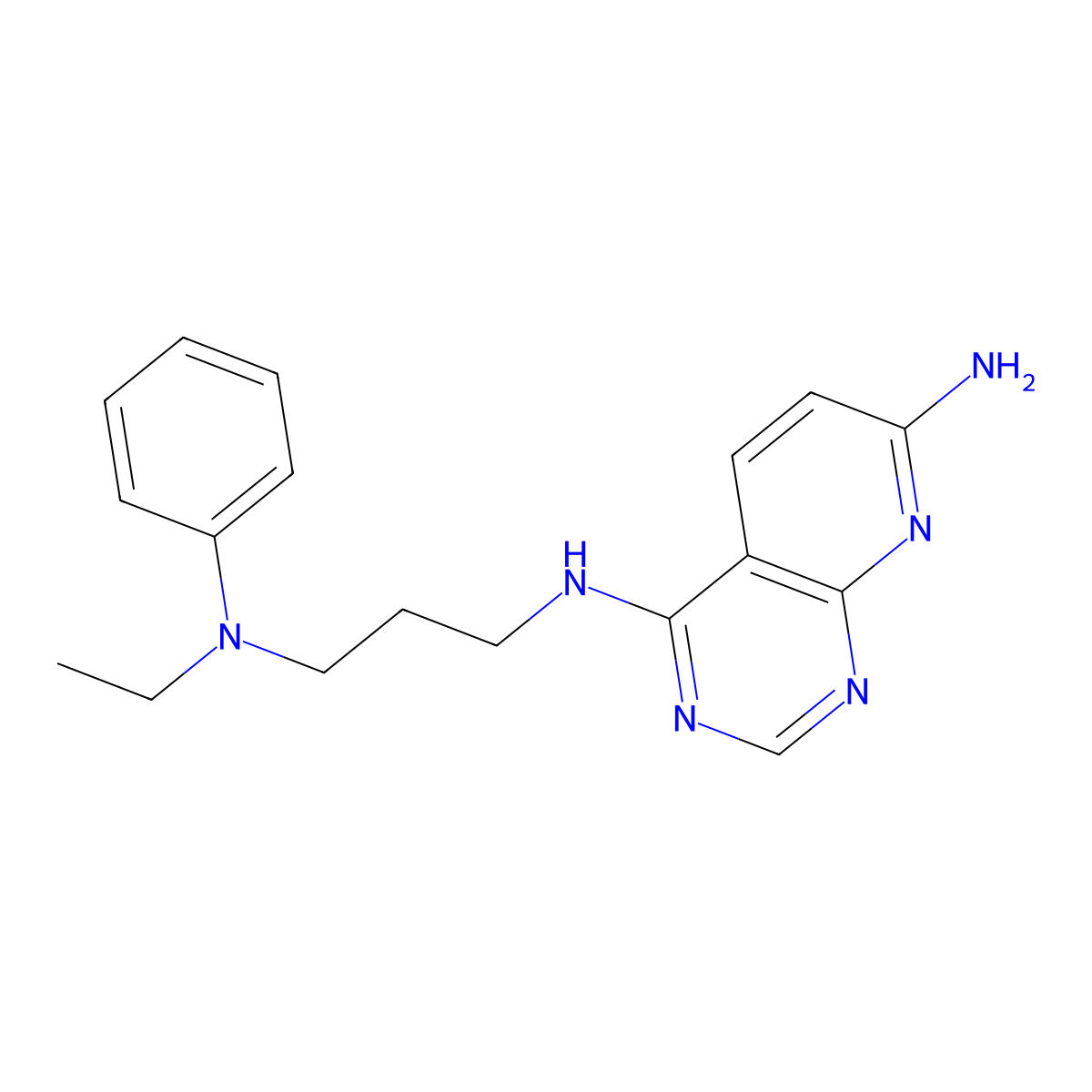 N4-{3-[ethyl(phenyl)amino]propyl}pyrido[2,3-d]pyrimidine-4,7-diamine molecular structure, CAS 1787931-36-5