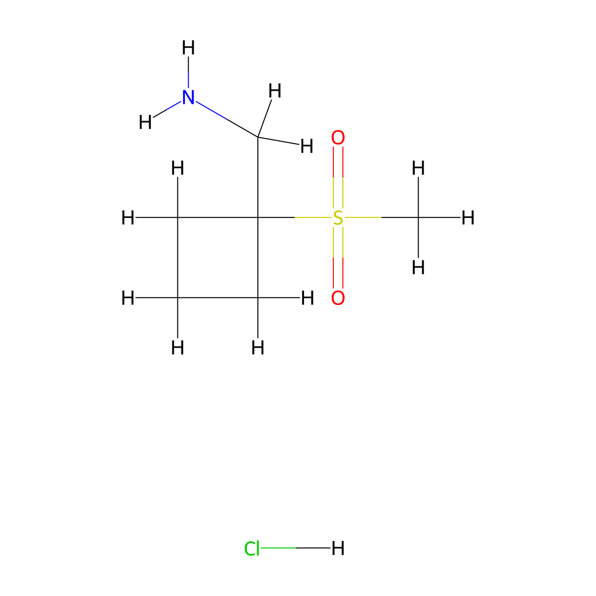(1-Methanesulfonylcyclobutyl)methanamine hydrochloride molecular structure, CAS 1787940-86-6