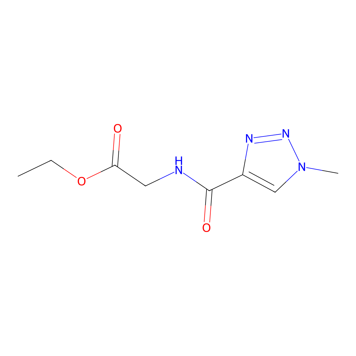 Ethyl 2-[(1-methyltriazole-4-carbonyl)amino]acetate molecular structure, CAS 1787954-40-8